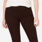 Jeans feminino slim com controle de barriga estilo &amp; co, marrom, tamanho 14