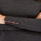 Suéter feminino de lã merino com botões e decote em V, tamanho médio, cinza