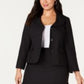 Le Suit Feminino Plus Size Saia Flare de Três Botões Preto Tamanho 14