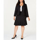 Le Suit Feminino Plus Size Saia Flare de Três Botões Preto Tamanho 14
