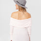 Blusa feminina de lã com ombros de fora e manga comprida, tamanho pequeno, cor rosa, Free People Snow Bunny