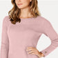 Suéter feminino Charter Club com costura mista rosa tamanho XS