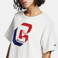 Camiseta feminina Champion Life Crop, branca, tamanho XX-G