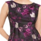 Vestido feminino Jessica Howard floral sem mangas, gola alta, acima do joelho, estilo flare, roxo, tamanho 4, pequeno