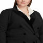Ralph Lauren Blazer Feminino Plus Velvet com Acabamento Ponte Preto Tamanho 18W