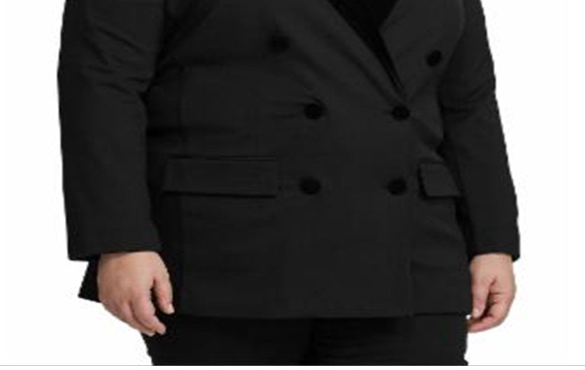 Ralph Lauren Blazer Feminino Plus Velvet com Acabamento Ponte Preto Tamanho 18W