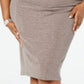 Vestido de coquetel metálico plus size Betsy &amp; Adam feminino, tamanho 20, prateado, tamanho 20, W