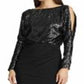 Vestido longo de festa longo com decote em joia e lantejoulas Ralph Lauren feminino, preto, tamanho 14