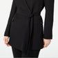 Calvin Klein Blazer Feminino Longo com Cinto Preto Tamanho Médio