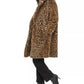 Calvin Klein Feminino Leopard Duster Faux Fur Coat Marrom Tamanho GG