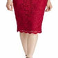 Vestido curto midi com decote ilusão e sem mangas Ralph Lauren feminino, vermelho, tamanho 12