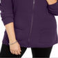Karen Scott Suéter Feminino Plus Knit com Zíper Roxo Tamanho 2X