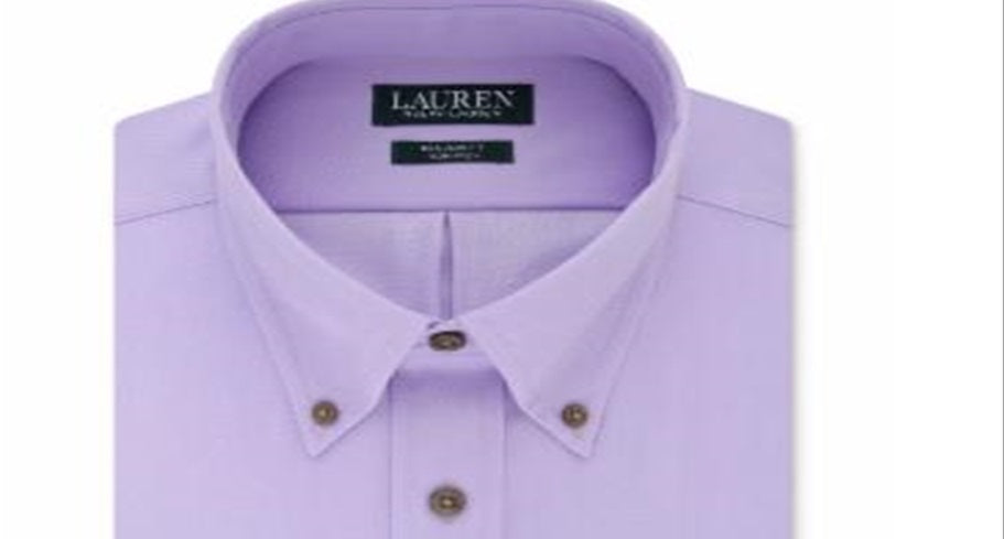 Camisa social masculina Ralph Lauren Classic Fit lisa, roxa, tamanho 16 x 34 x 35
