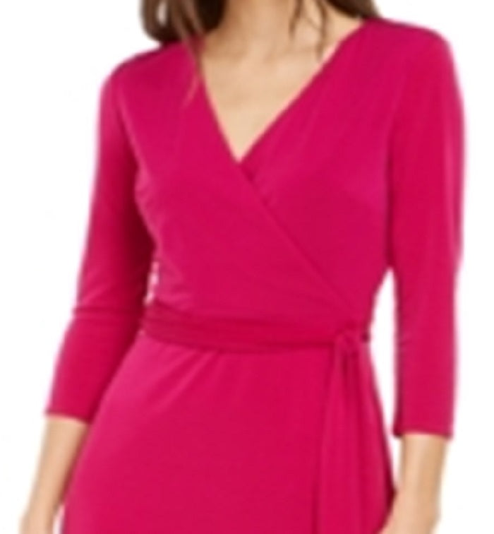 Vestido envelope feminino INC International Concepts com decote em V e comprimento até o joelho, rosa, tamanho grande