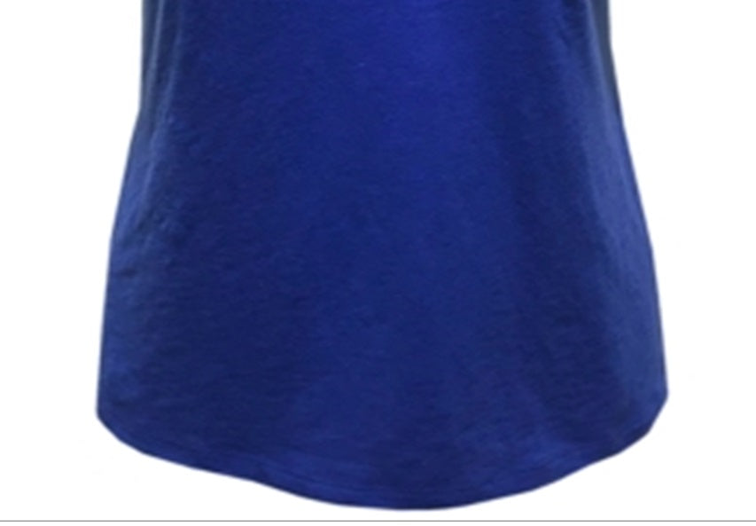 Blusa feminina JM Collection com botões mistos, azul, tamanho médio