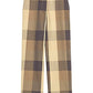 Calça feminina cropped xadrez reta Theory, marrom, tamanho 2