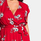 Vestido longo floral feminino City Chic Trendy Plus Love vermelho tamanho 18W
