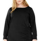 Vestido feminino plus size com bainha franzida, preto, tamanho 2X, da NY Collection