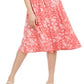 Vestido de malha MIDI com estampa floral feminino Charter Club, vermelho, tamanho GG