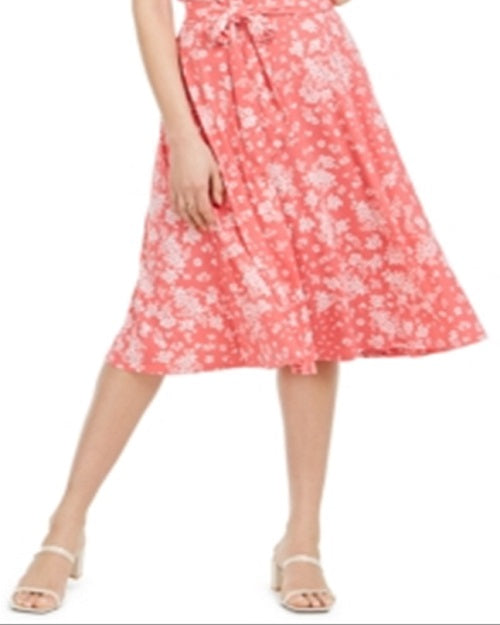 Vestido de malha MIDI com estampa floral feminino Charter Club, vermelho, tamanho GG
