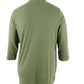 Karen Scott Blusa feminina de algodão com meio zíper e gola alta, verde oliva, tamanho GG