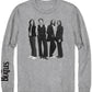 Camiseta masculina híbrida de manga comprida com estampa dos Beatles, cinza, tamanho grande