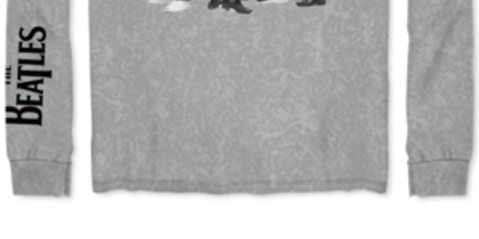 Camiseta masculina híbrida de manga comprida com estampa dos Beatles, cinza, tamanho grande