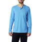 Camisa Henley de manga comprida Columbia Thistletown Park masculina, azul, tamanho XX-G