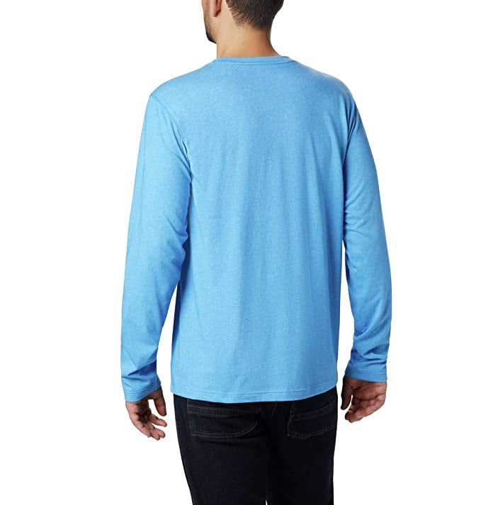 Camisa Henley de manga comprida Columbia Thistletown Park masculina, azul, tamanho XX-G