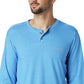 Camisa Henley de manga comprida Columbia Thistletown Park masculina, azul, tamanho XX-G