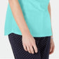 Karen Scott Blusa Feminina Manga Amarrada Azul Tamanho Grande