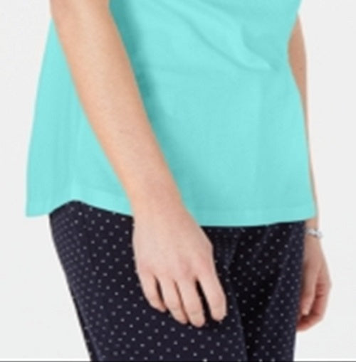 Karen Scott Blusa Feminina Manga Amarrada Azul Tamanho Grande