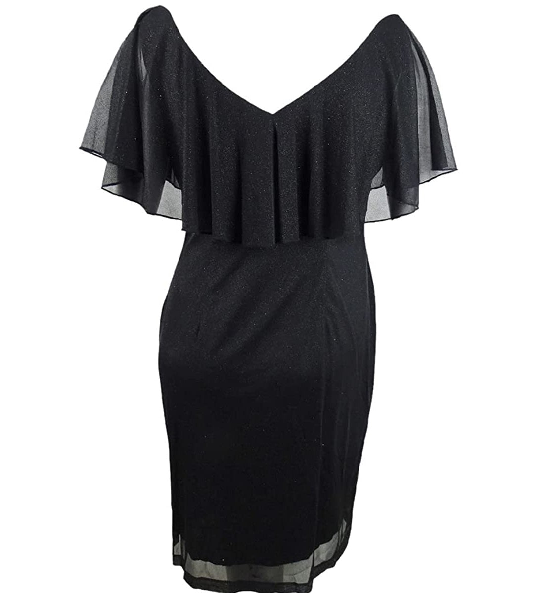 Vestido popover metálico plus size feminino conectado, preto, tamanho 14W