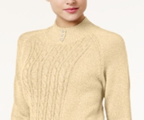 Karen Scott Suéter Feminino Manga Longa Gola Alta Amarelo Tamanho Grande