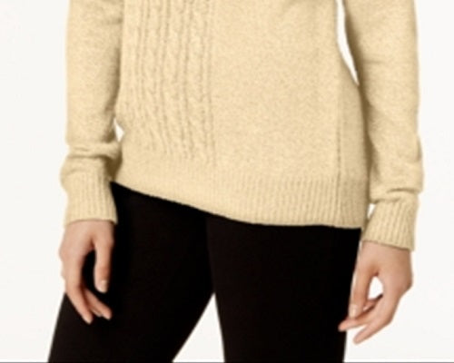 Karen Scott Suéter Feminino Manga Longa Gola Alta Amarelo Tamanho Grande