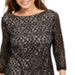 Vestido curto de lantejoulas feminino Jessica Howard Petites, preto, tamanho 4P