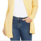 Suéter feminino Charter Club com frente aberta e bainha curva, amarelo, tamanho extragrande