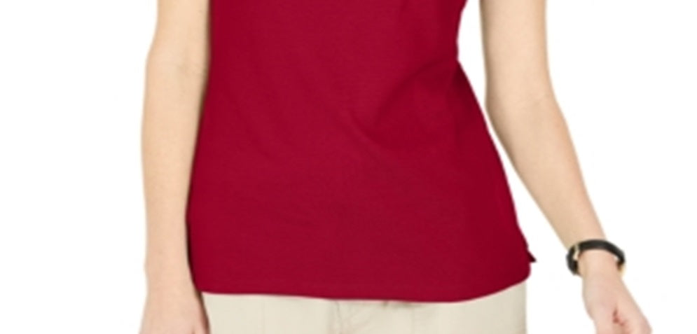 Karen Scott Top Feminino com Laço e Camadas, Vermelho, Tamanho Médio