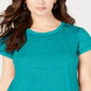 Camiseta feminina estilo &amp; co com bainha de lenço Burnout, azul, tamanho pequeno