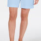 Shorts feminino Karen Scott com cordão e estampa azul, tamanho X-S