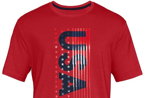 Camiseta Under Armour Charged Cotton Graphic Masculina Vermelha Tamanho P