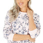 Moletom feminino Karen Scott Serene com estampa de lã rosa, tamanho pequeno