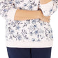 Moletom feminino Karen Scott Serene com estampa de lã rosa, tamanho pequeno