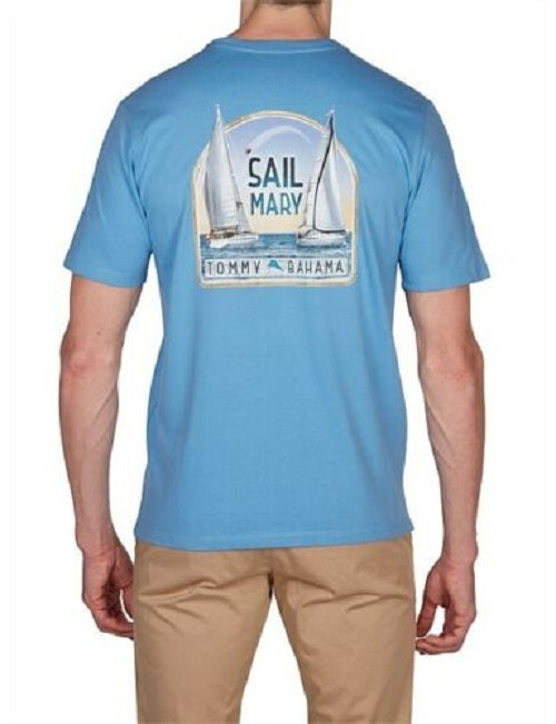Camiseta Tommy Bahama Sail Mary Graphic Masculina Azul Tamanho X-G