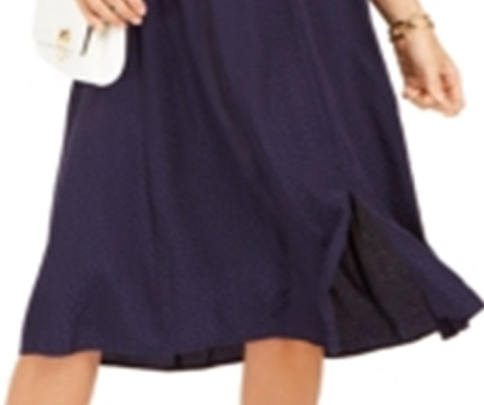 Vestido-camisa feminino Charter Club com bolinhas e jacquard, azul, tamanho pequeno, G