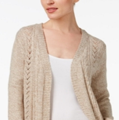 Karen Scott Turbo Duster Cardigan Feminino Marrom Tamanho P