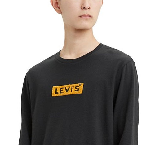 Camiseta Levi's Masculina Coleção Limitada Chenille Boxtab Manga Longa Preta Tamanho X-G