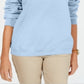 Karen Scott Moletom Esportivo Feminino Manga Longa Gola Redonda Azul Tamanho P