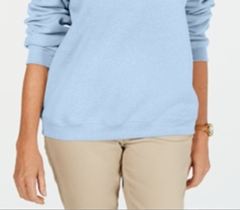 Karen Scott Moletom Esportivo Feminino Manga Longa Gola Redonda Azul Tamanho P