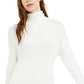 Vestido curto com zíper lateral e gola alta Bar III feminino, branco, tamanho grande